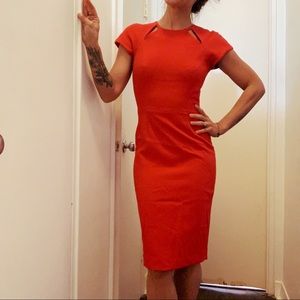 Classic red fitted dress